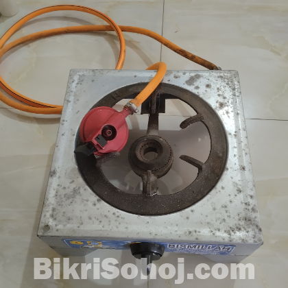 সিংগেল গ্যাসের চুলা রেগুলেটর ও পাইপসহ